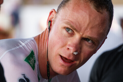 Gezicht van Chris Froome