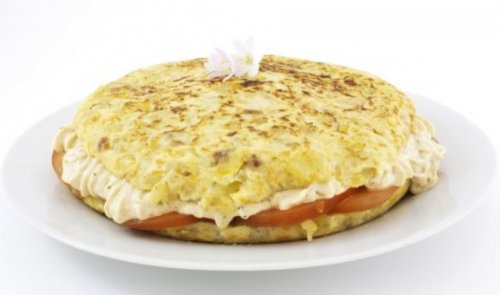 Gevulde aardappelomelet 