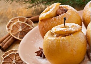 Geroosterde gevulde appels